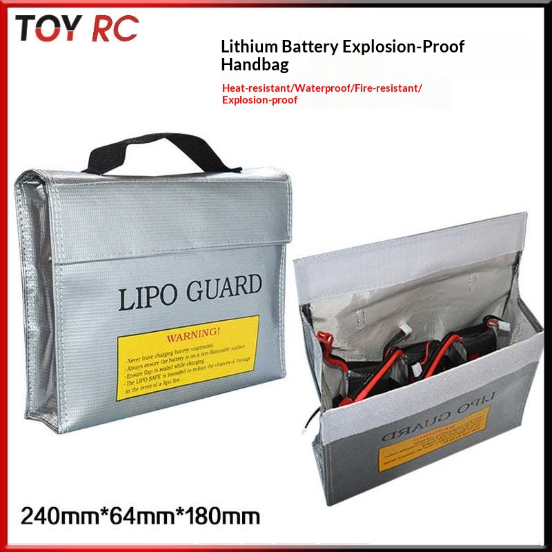 Drone Battery Bag - リポガード耐火性難燃性ハンドヘルドリポバッテリーセーフバッグ 240mm*64mm*180mm Rc ドローン飛行機モデルバッテリー保管用