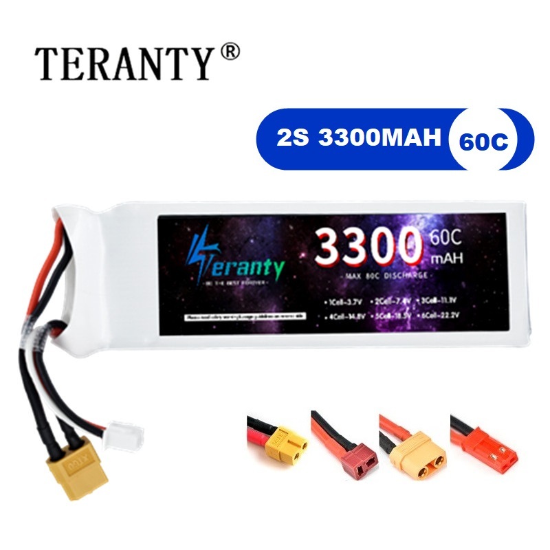 2S 7.4V リポバッテリー 3300mAh 60C 車  - Drone Battery 3S のレビューと価格