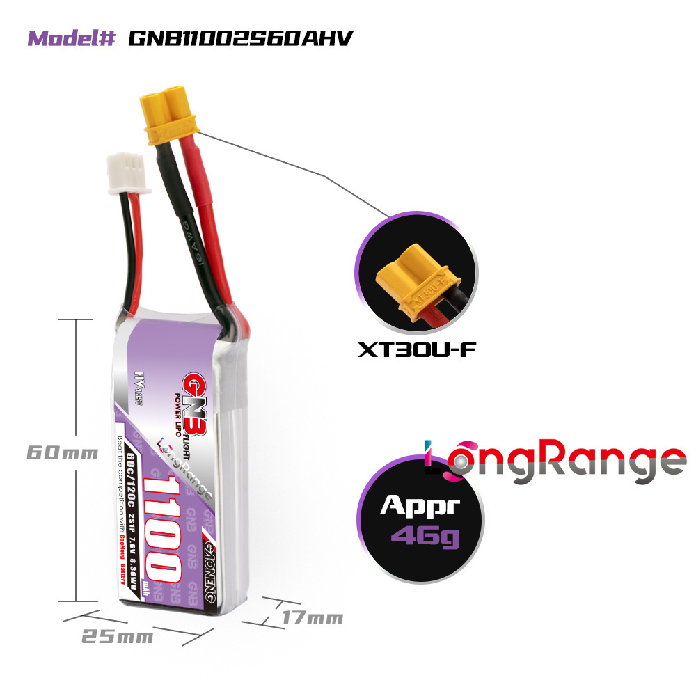 GNB 1100mAh 2S 3S 4S 6S 60C/12 - Drone Battery 3S のレビューと価格